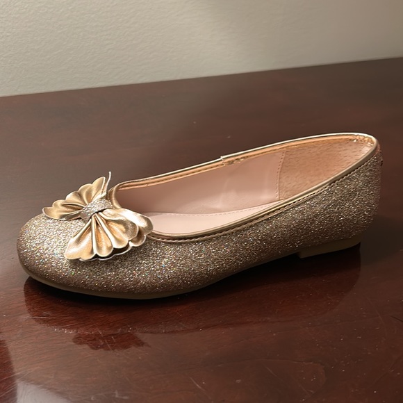 Nina rose gold ballet slipper with bow - Picture 2 of 4